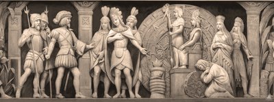 Cortez og Montezuma ved det meksikanske tempelet Frisen i rotunden i USAs hovedstad, 186 av Constantino Brumidi