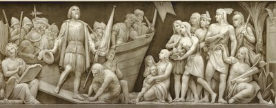 Landing av Christopher Columbus Frisen i rotunden i USAs hovedstad, 1860-1873 av Constantino Brumidi