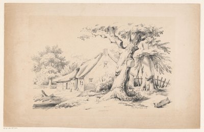 Gård og to trær The Landscape (serietittel) av Constantinus Cornelis Huysmans