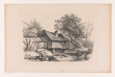 Trehus over elven Het Landschap (serietittel) av Constantinus Cornelis Huysmans