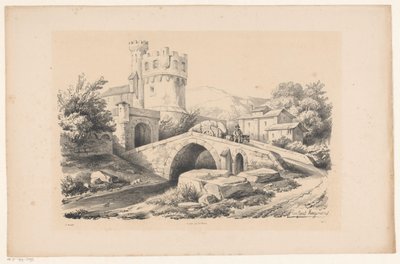 Landskap med festning og bro The Landscape (serietittel) av Constantinus Cornelis Huysmans