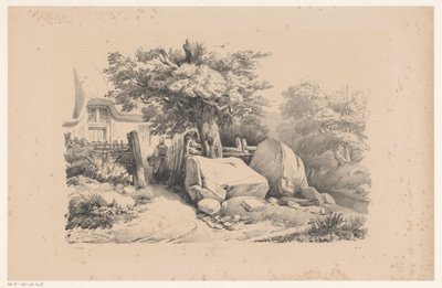 Landskap med inngangsport til hus The Landscape (serietittel) av Constantinus Cornelis Huysmans