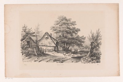 Landevei med gård The Landscape (serietittel) av Constantinus Cornelis Huysmans