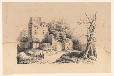 Turgåer på ruin The Landscape (serietittel) av Constantinus Cornelis Huysmans