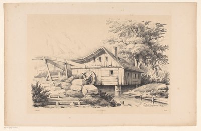 Vannmølle i et fjellandskap The Landscape (serietittel) av Constantinus Cornelis Huysmans