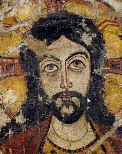 Kristi hode støttet av to engler, 6.-7. århundre (detalj av 922031) av Coptic Coptic