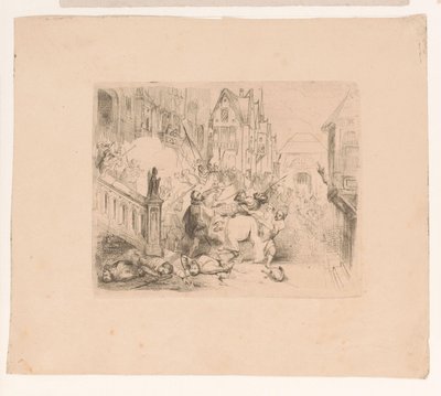 Frans Hercules van Anjou utvist fra Antwerpen av Corneille Seghers