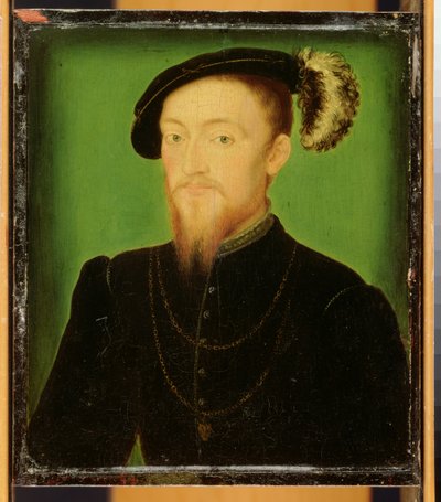Mann med en fjær i hatten av Corneille de Lyon