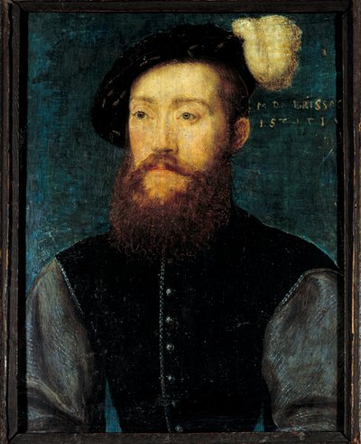 Portrett av Charles de Cosse, grev av Brissac (Cosse-Brissac) Tremaleri av Corneille De Lyon (Corneille de La Haye) (1500/1510-1574) av Corneille de la  Haye