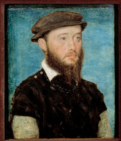 Portrett av Jean de Bourbon Vendome, greve av Soissons og Enghien (1528-1557) Tremaleri av Corneille De Lyon (Corneille de La Haye) (1500/1510-1574) av Corneille de la  Haye