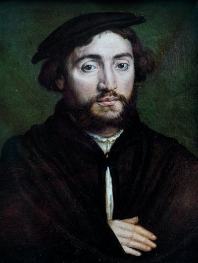Portrett av Pierre Aymeric, kjøpmann av Saint-Flour Maleri på tre av Corneille De Lyon (Corneille de La Haye) (1500/1510-1574) av Corneille de la  Haye