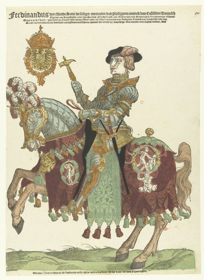 Portrett av Ferdinand I av Østerrike til hest av Cornelis Anthonisz. (manner of)