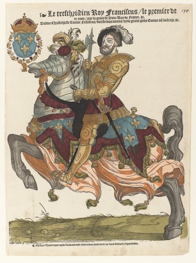 Portrett av Frans I på hesteryggen av Cornelis Anthonisz. (manner of)
