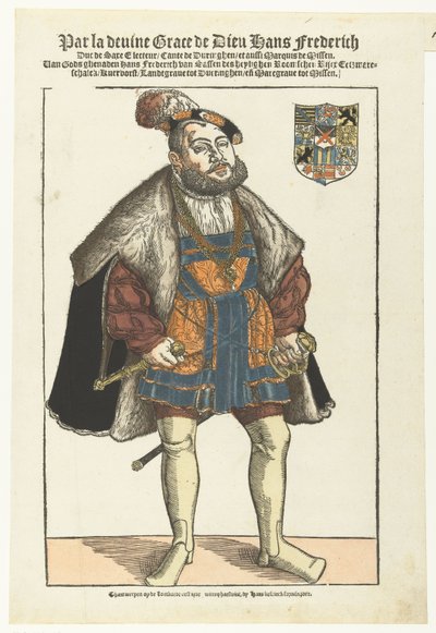 Portrett av Johan Frederick av Sachsen av Cornelis Anthonisz. (manner of)