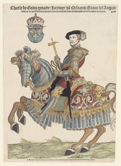 Portrett av Charles av Orléans på hesteryggen av Cornelis Anthonisz. (manner of)