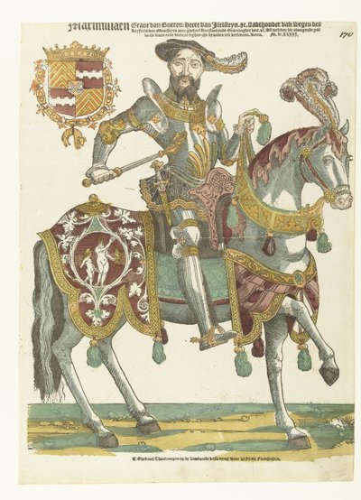 Portrett av Maximilian van Buren på hesteryggen av Cornelis Anthonisz. (manner of)