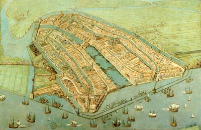 Fugleperspektiv over Amsterdam av Cornelis Anthonisz.