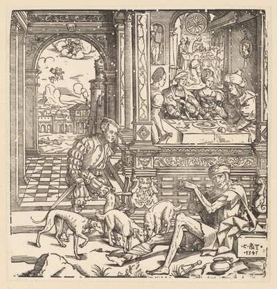 Den rike mannen og den fattige Lasarus av Cornelis Anthonisz.