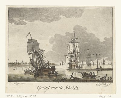 Utsikt over Schelde med seilskuter Utsikt over Schelde (tittel på objekt) av Cornelis Apostool