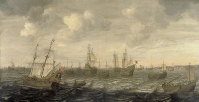 Den nederlandske sildeflåten under seil av Cornelis Beelt