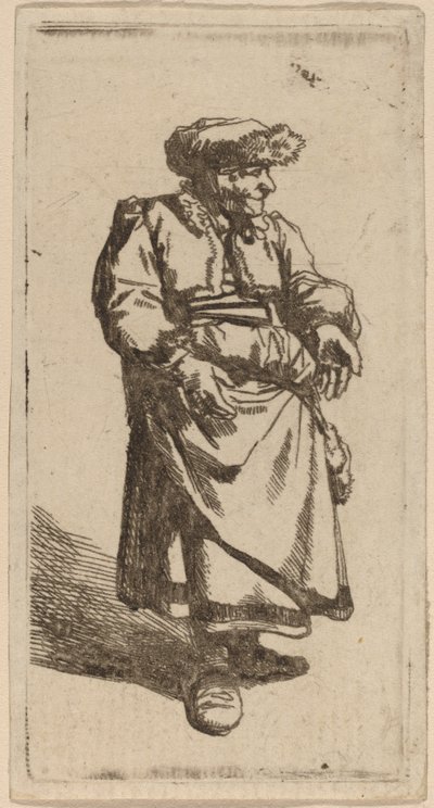 Gammel kvinne står av Cornelis Pietersz Bega