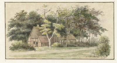 Gård blant trær av Cornelis Bernardus Buijs
