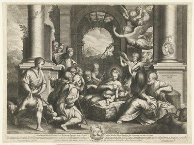 Tilbedelse av hyrdene av Cornelis Bloemaert (II)