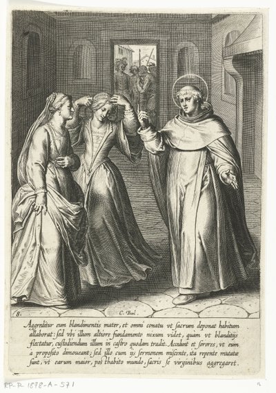 Thomas konverterer søsteren sin The Life of Saint Thomas Aquinas (serietittel) av Cornelis Boel