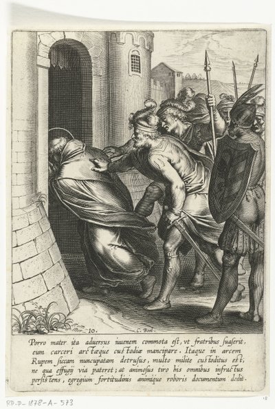 Thomas går gjennom fengselsporten The Life of Saint Thomas Aquinas (serietittel) av Cornelis Boel