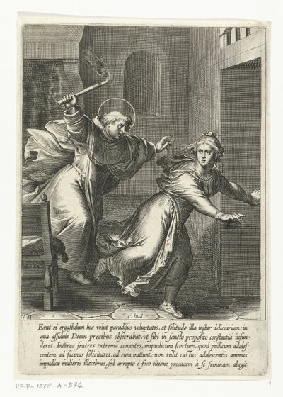 Thomas dispels Temptation Life of Saint Thomas Aquinas (serietittel) av Cornelis Boel