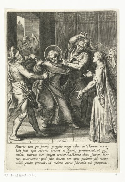 Thomas blir tatt til fange The Life of Saint Thomas Aquinas (serietittel) av Cornelis Boel