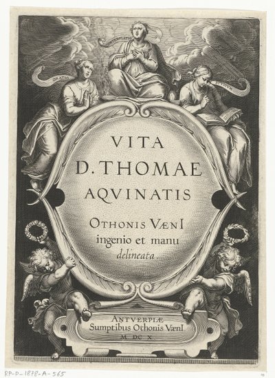 Titteltrykk for: Otto van Veen, Vita D. Thomae Aqvinatis, Antwerpen, 1610 The Life of Saint Thomas Aquinas (serietittel) av Cornelis Boel