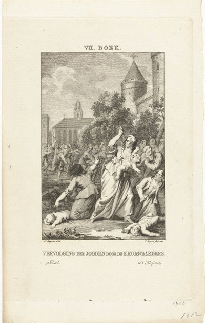 Forfølgelse av jødene av korsfarerne, 1784 av Cornelis Bogerts