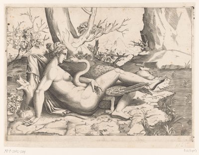 Leda og svanen av Cornelis Bos (possibly)