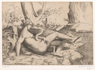 Leda og svanen av Cornelis Bos (possibly)