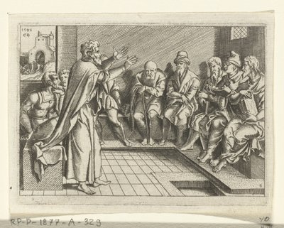 Paulus forkynner i synagogen The Life of Paul (serietittel) av Cornelis Bos