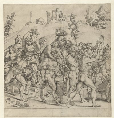Triumf av Bacchus, midtplate av Cornelis Bos
