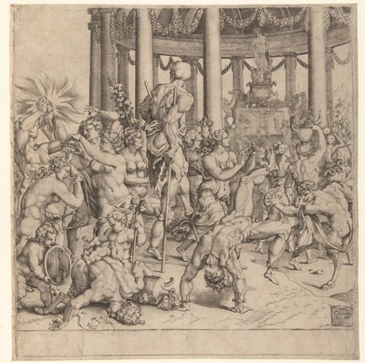 Triumf av Bacchus, høyre plate av Cornelis Bos