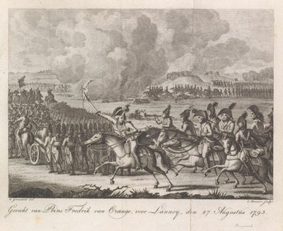 Prins William George Frederik i slaget ved Lannoy, 1793 Slaget ved prins Frederick av Orange, før Lannoy, 27. august 1793 (tittel på objekt) av Cornelis Brouwer