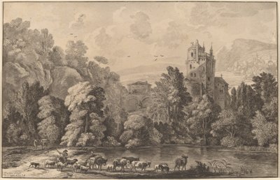 Valley with an Aged Castle, 1784, utgitt 1786. av Cornelis Brouwer