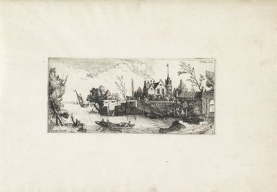 Elvelandskap med robåt Landskap (serietittel) av Cornelis Claesz van Wieringen (possibly)