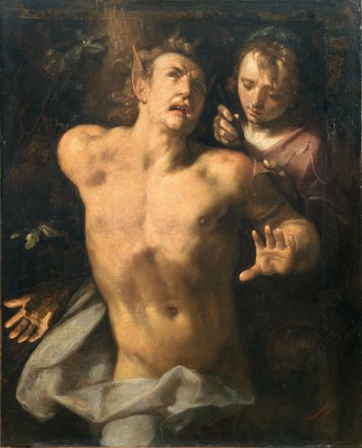 Flagingen av Marsyas. av Cornelis Cornelisz. Haarlem van