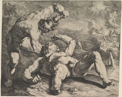 Cain Killing Abel, ca. 1591 av Cornelis Cornelisz van Haarlem