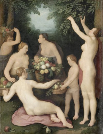 Pomona mottar frukthøsten av Cornelis Cornelisz. van Haarlem