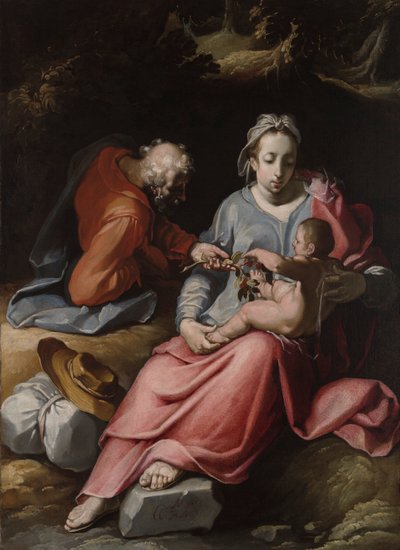 Den hellige familie av Cornelis Cornelisz. van Haarlem
