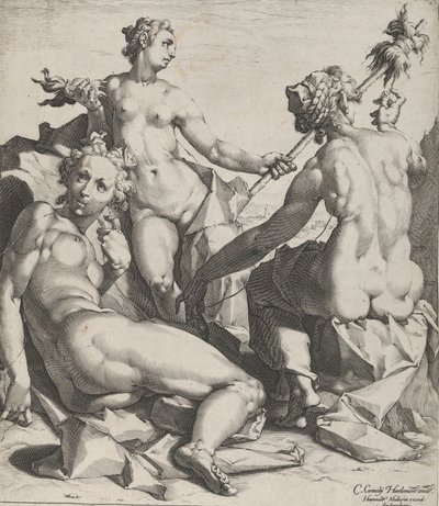 De tre skjebner, ca. 1589 av Cornelis Cornelisz van Haarlem