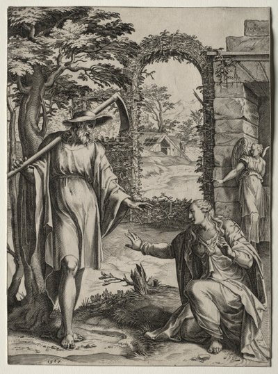 Kristus viser seg for Maria Magdalena, 1567. av Cornelis Cort