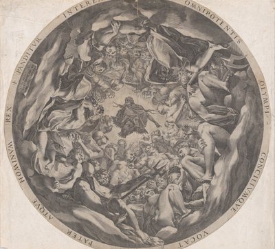 Concourse of the Gods på Mount Olympus, 1565. av Cornelis Cort