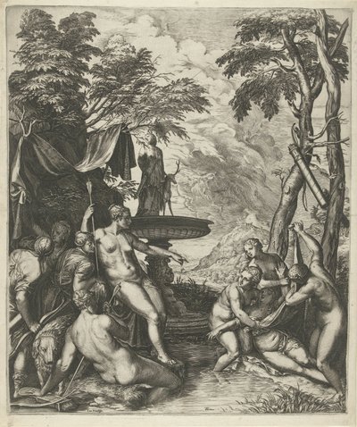 Diana oppdager Callisto .s graviditet av Cornelis Cort