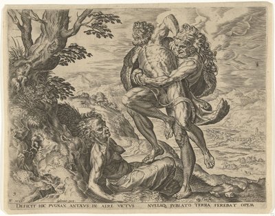 Hercules bryter med Antaeus Labors of Hercules (serietittel) av Cornelis Cort